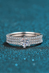 Moissanite 925 Sterling Silver Ring Set - Shah S. Sahota