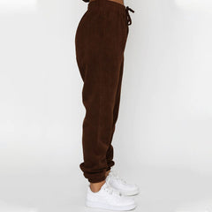 Corduroy Crew Neck Pullover Long Sleeve Sweatshirts & TiePants Two-Piece Sets - Shah S. Sahota
