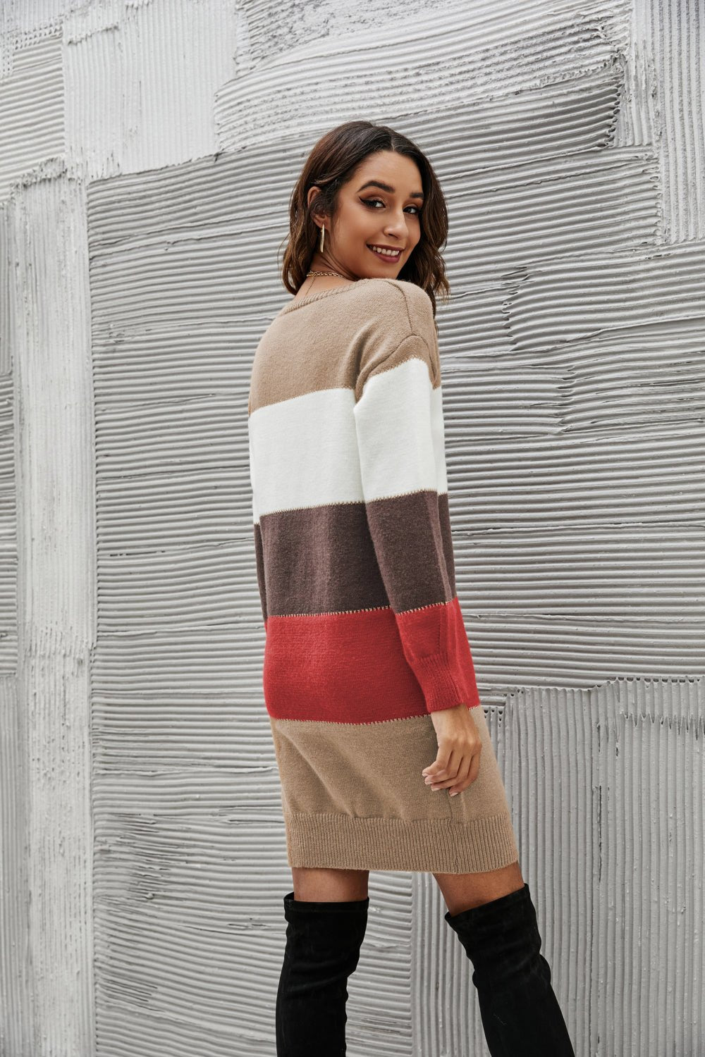 Striped Sweater Dress - Shah S. Sahota