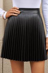 Black Pleated High Waist Mini Skirt - Shah S. Sahota