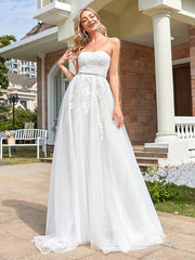 Strapless A Line Wedding Dresses with Cute Waist belt - Shah S. Sahota