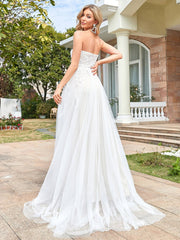 Strapless A Line Wedding Dresses with Cute Waist belt - Shah S. Sahota