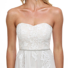 Strapless A Line Wedding Dresses with Cute Waist belt - Shah S. Sahota