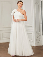 Sexy One Shoulder A Line Floor Length Wedding Dresses - Shah S. Sahota