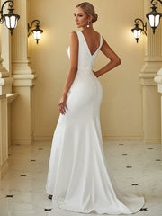 Sleeveless Fishtail Wholesale Wedding Dresses with Round Neck - Shah S. Sahota
