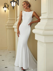 Sleeveless Fishtail Wholesale Wedding Dresses with Round Neck - Shah S. Sahota
