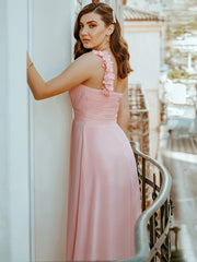 One Shoulder Wholesale Bridesmaid Dresses With Flower Decoration - Shah S. Sahota