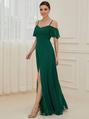 Flattering Deep V Neck Flare Sleeves Bridesmaid Dresses - Shah S. Sahota
