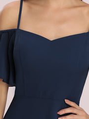 Flattering Deep V Neck Flare Sleeves Bridesmaid Dresses - Shah S. Sahota