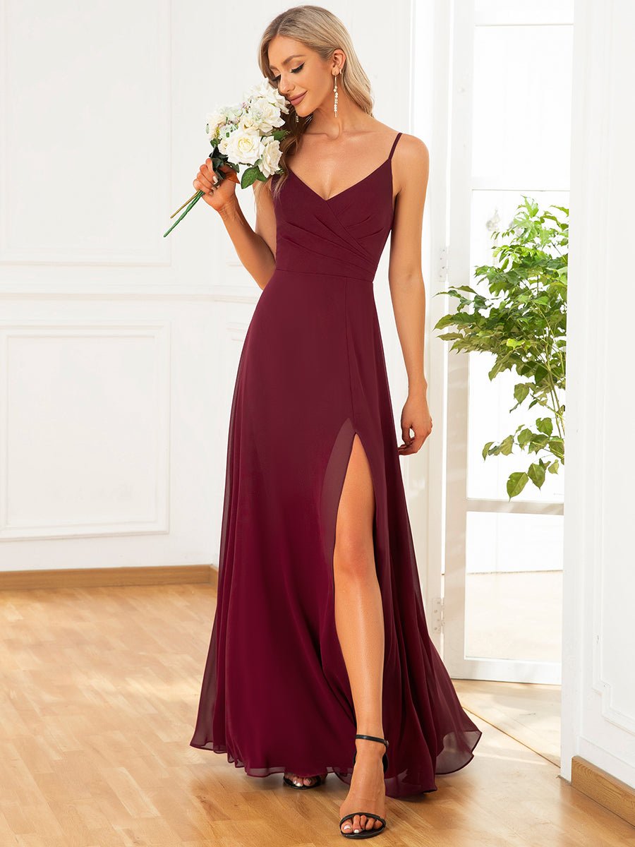 Elegant Spaghetti Straps Chiffon Bridesmaid Dresses - Shah S. Sahota