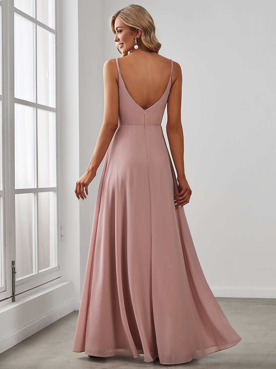 Elegant Spaghetti Straps Chiffon Bridesmaid Dresses - Shah S. Sahota