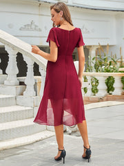 Hot Asymmetrical Hem Pagoda Sleeves Bridesmaid Dresses - Shah S. Sahota
