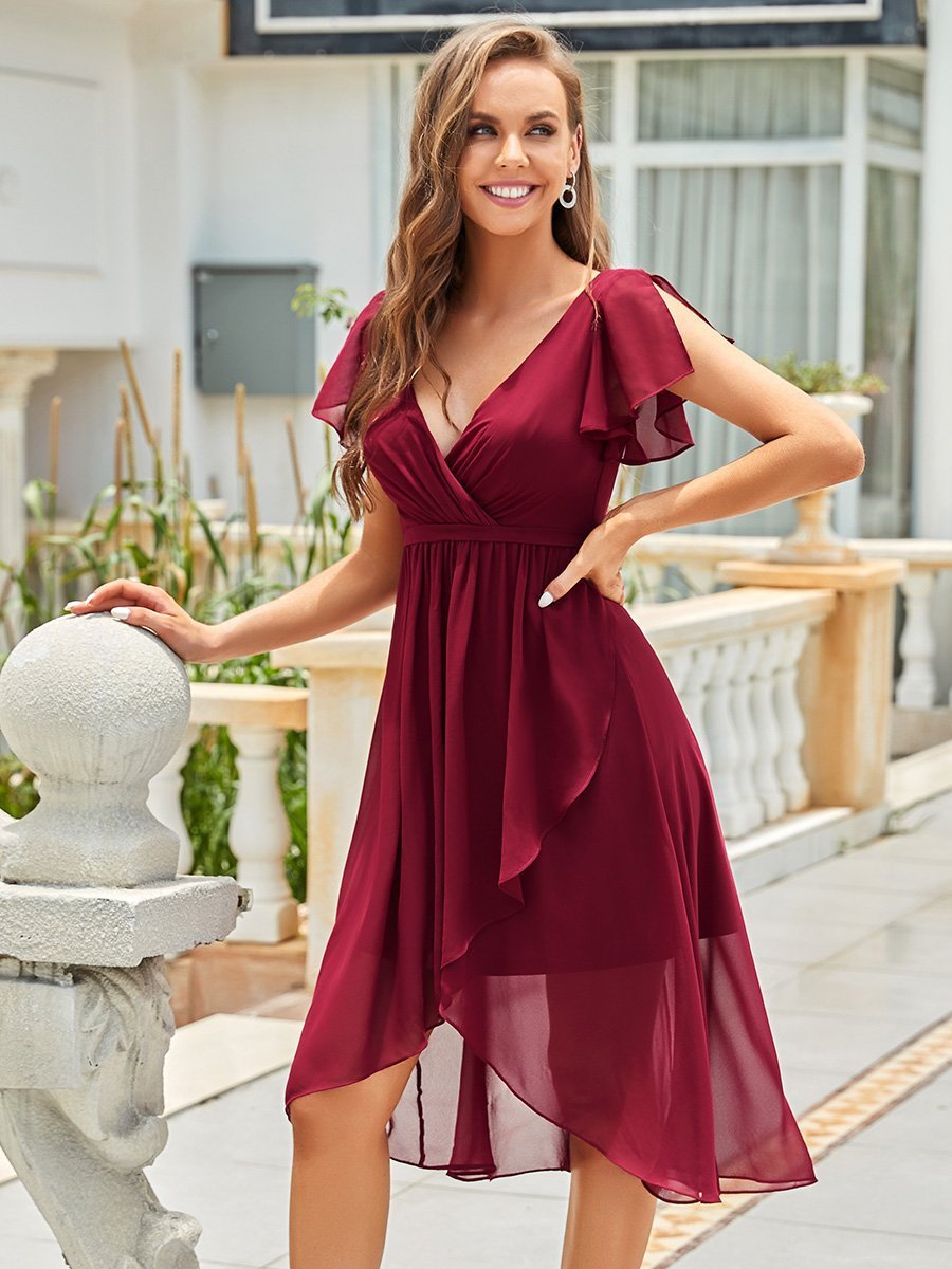 Hot Asymmetrical Hem Pagoda Sleeves Bridesmaid Dresses - Shah S. Sahota
