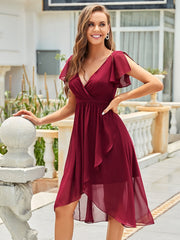 Hot Asymmetrical Hem Pagoda Sleeves Bridesmaid Dresses - Shah S. Sahota
