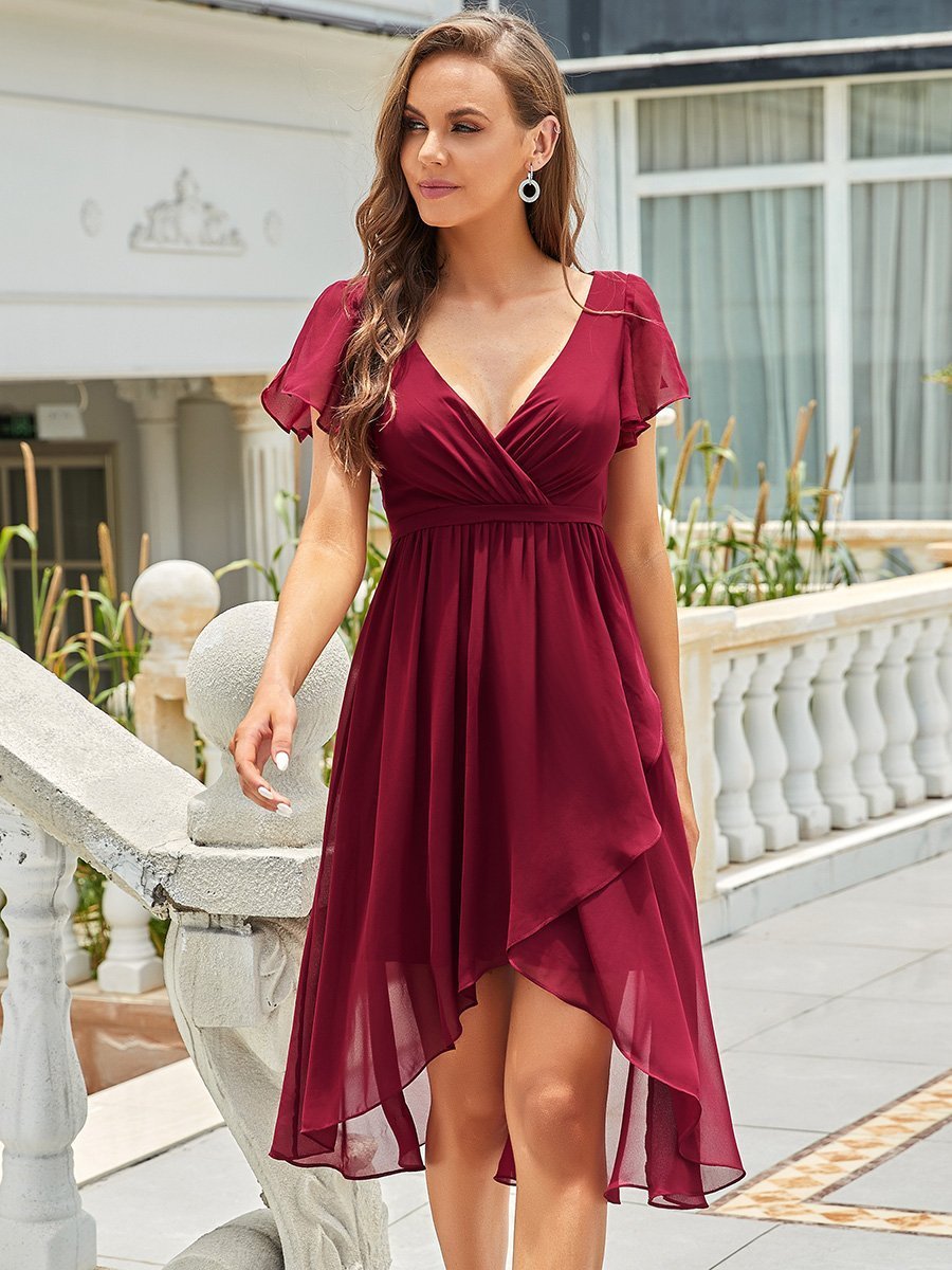 Hot Asymmetrical Hem Pagoda Sleeves Bridesmaid Dresses - Shah S. Sahota