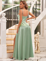 Floor Length Square Neckline Bridesmaid Dresses - Shah S. Sahota