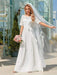 Comfortable Chiffon Wedding Dress With Lace Short Sleeves - Shah S. Sahota