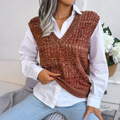 Heathered V-Neck Sweater Vest - Shah S. Sahota