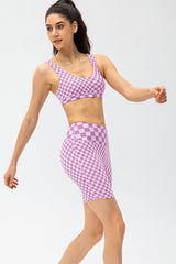 Checkerboard Exposed Seam Biker Shorts - Shah S. Sahota