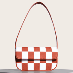 Retro Plaid Square Baguette Bag - Shah S. Sahota