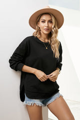 Side Slit Drop Shoulder Sweatshirt - Shah S. Sahota