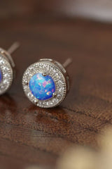 Opal 4-Prong Round Stud Earrings - Shah S. Sahota