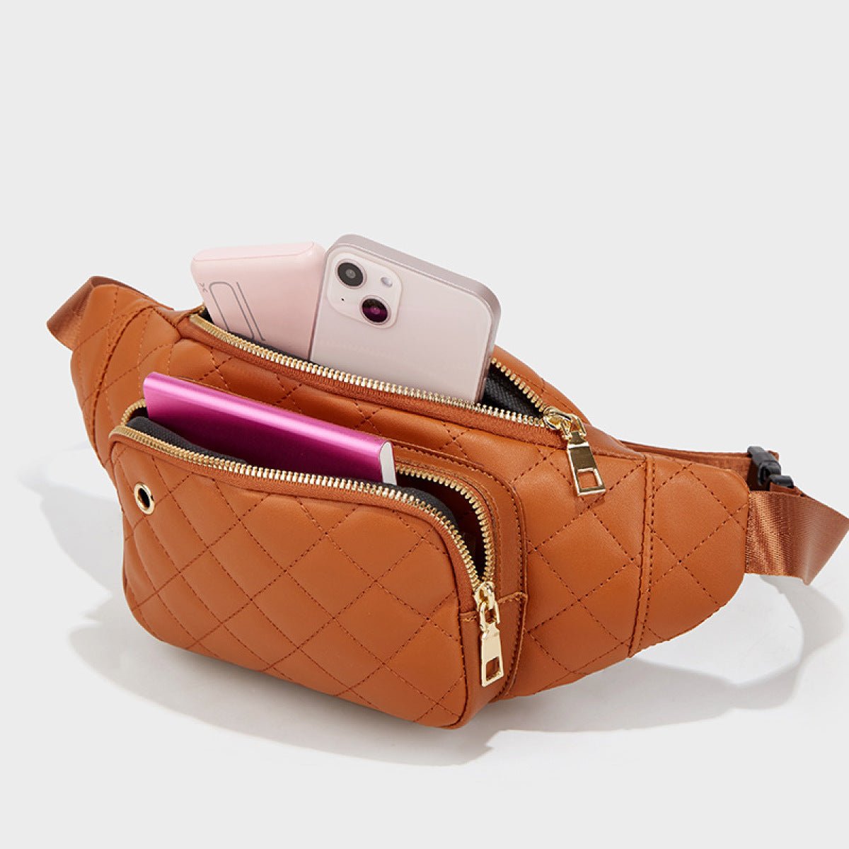 Simple Rhombus Pattern Crossbody Waist Bag - Shah S. Sahota