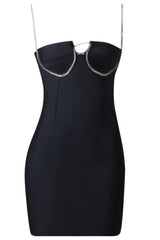 Rhinestone Strap Mini Bandage Dress - Shah S. Sahota