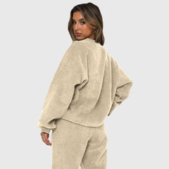 Corduroy Crew Neck Pullover Long Sleeve Sweatshirts & TiePants Two-Piece Sets - Shah S. Sahota