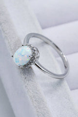 925 Sterling Silver 4-Prong Opal Ring - Shah S. Sahota