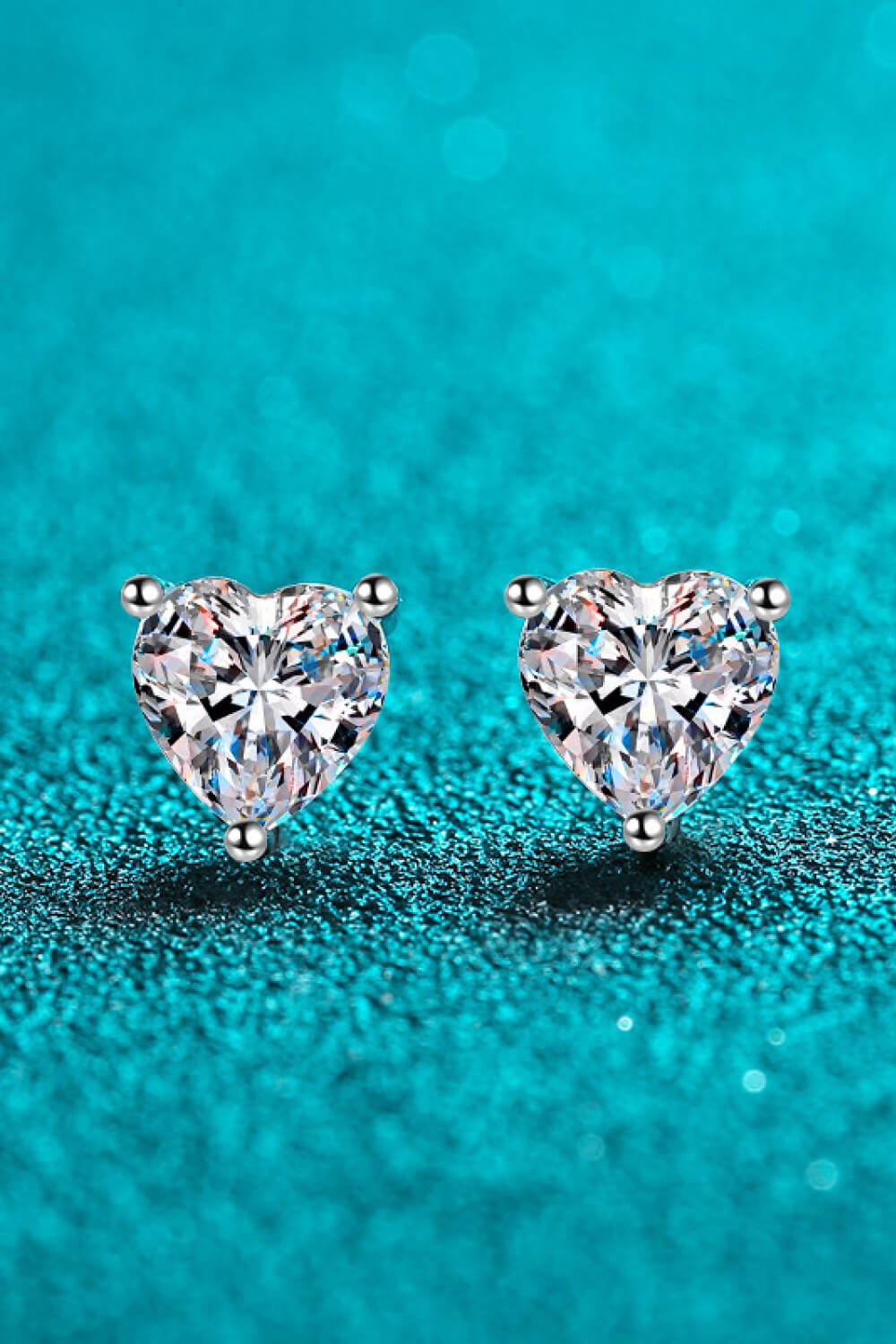 2 Carat Moissanite Heart-Shaped Stud Earrings - Shah S. Sahota