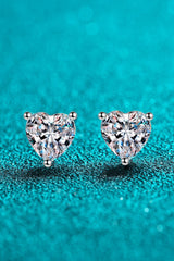 2 Carat Moissanite Heart-Shaped Stud Earrings - Shah S. Sahota