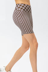 Checkerboard Exposed Seam Biker Shorts - Shah S. Sahota
