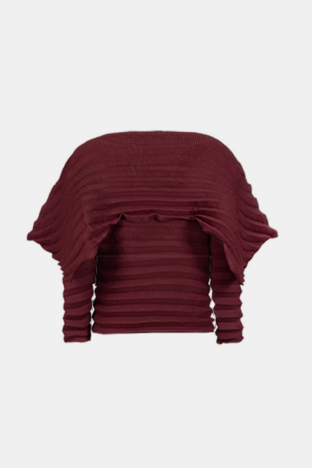 Accordion Pleated Cape Collar Top - Shah S. Sahota