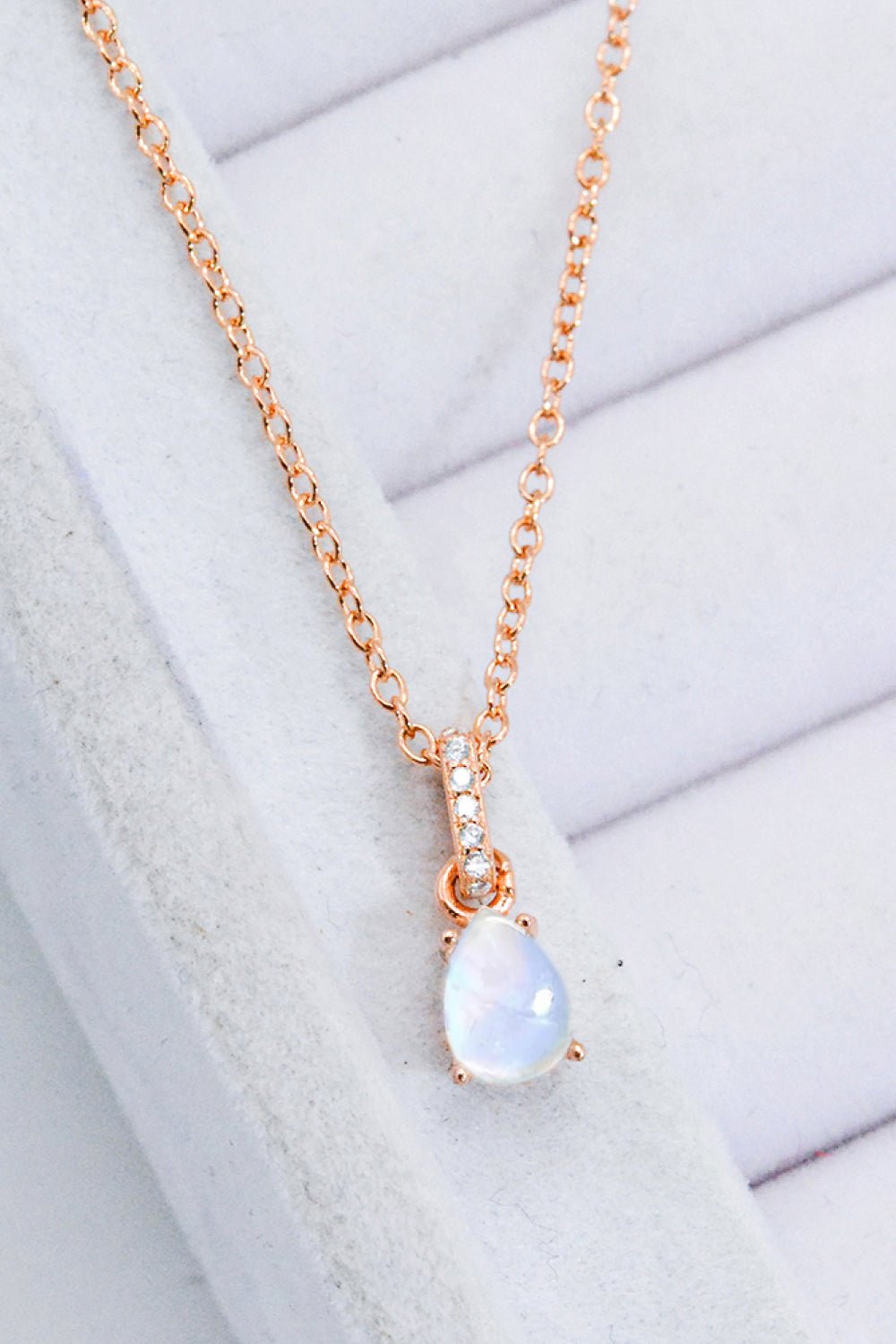 Moonstone Teardrop Pendant Necklace - Shah S. Sahota