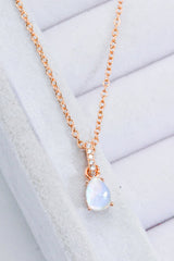 Moonstone Teardrop Pendant Necklace - Shah S. Sahota