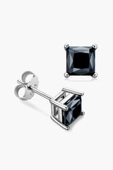 925 Sterling Silver Square Moissanite Stud Earrings - Shah S. Sahota