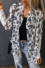 Leopard Print Open Front Longline Cardigan - Shah S. Sahota