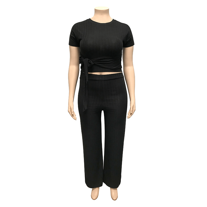 Women's Solid Color Belted Two Piece Set - Shah S. Sahota