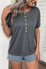 Half Button Short Sleeve Henley - Shah S. Sahota