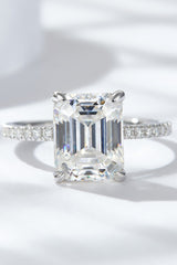 Emerald Cut 4 Carat Moissanite Side Stone Ring - Shah S. Sahota
