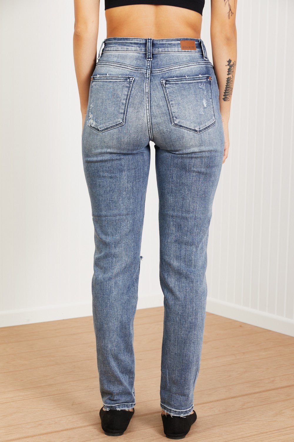 Judy Blue Gracie Full Size Mid-Rise Distressed Boyfriend Jeans - Shah S. Sahota