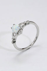 925 Sterling Silver Heart Opal Ring - Shah S. Sahota