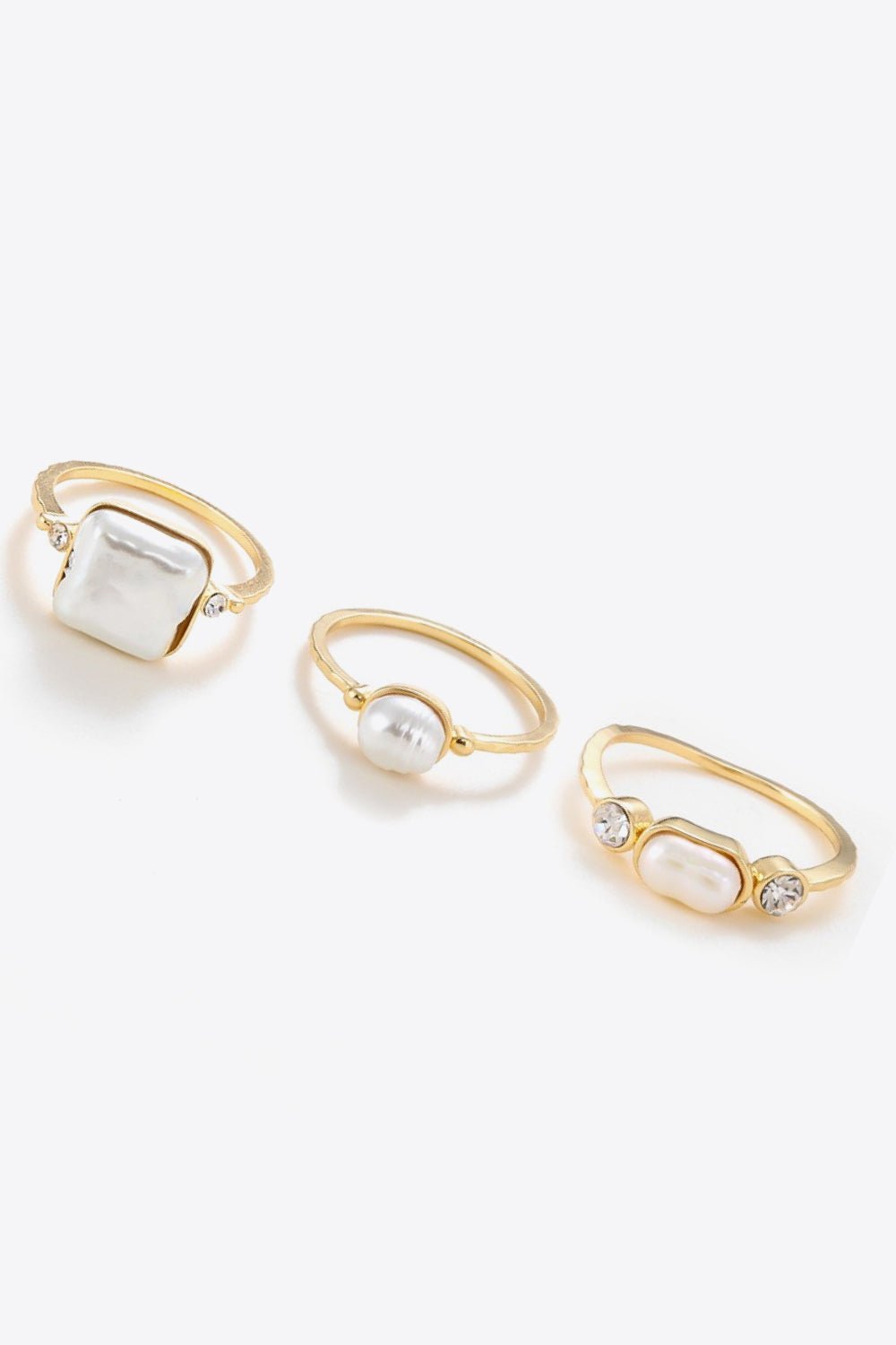 Pearl 18K Gold-Plated Ring Set - Shah S. Sahota