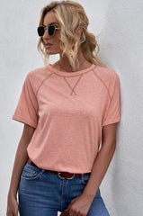 Heathered Round Neck T-Shirt - Shah S. Sahota