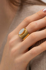 Wide Band Stainless Steel Open Ring - Shah S. Sahota