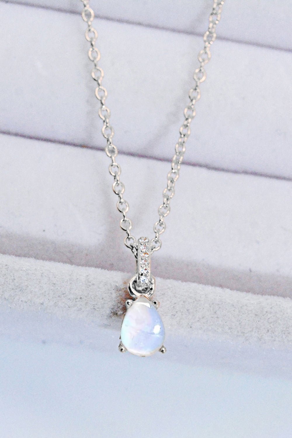 Moonstone Teardrop Pendant Necklace - Shah S. Sahota