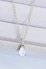 Moonstone Teardrop Pendant Necklace - Shah S. Sahota