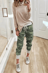 Green Camo Print Knit Sport Pants - Shah S. Sahota