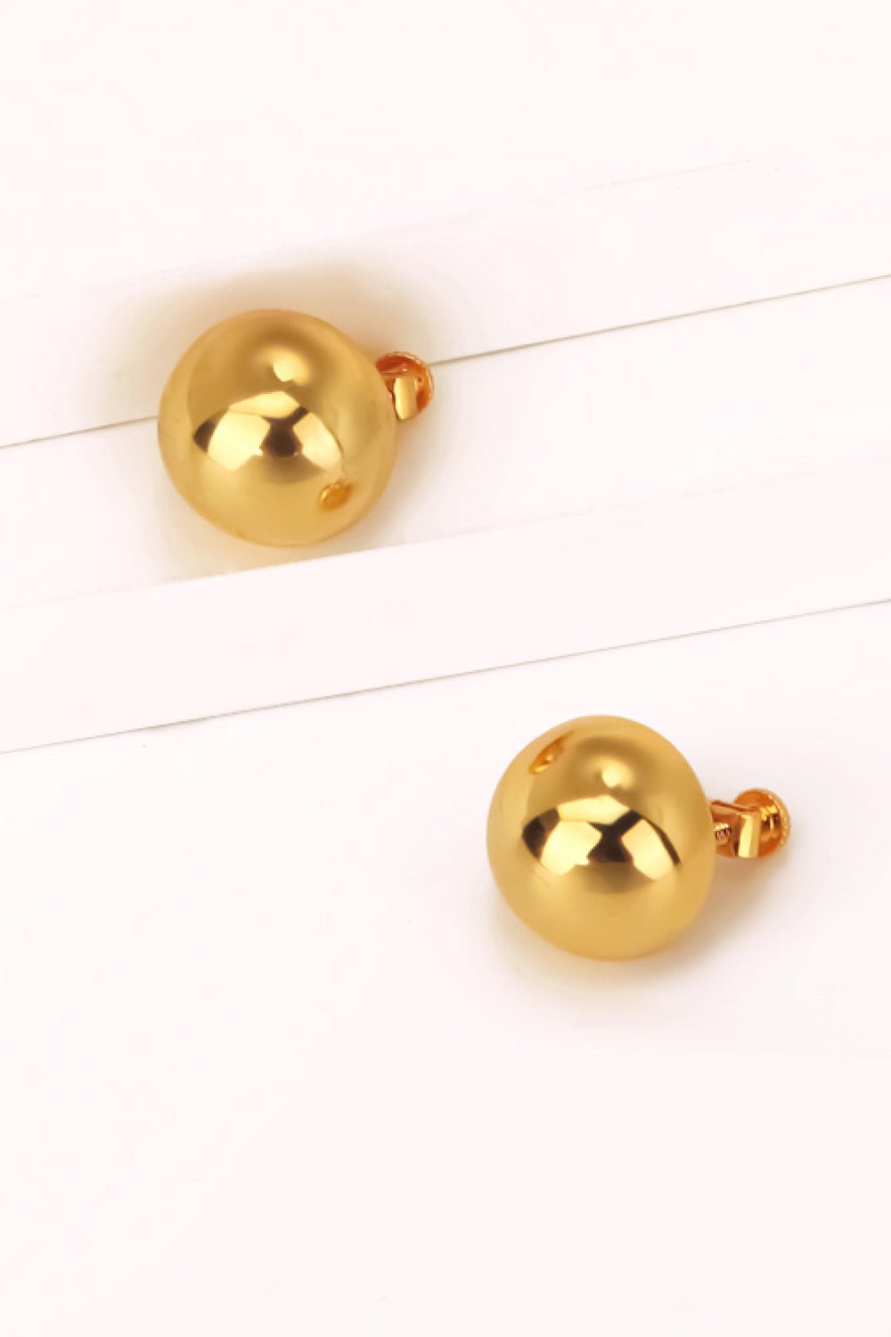 18K Gold Plated Ball Stud Earrings - Shah S. Sahota